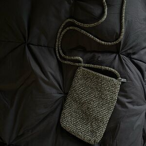 The Sak Crochet Crossbody Bag in Olive Green